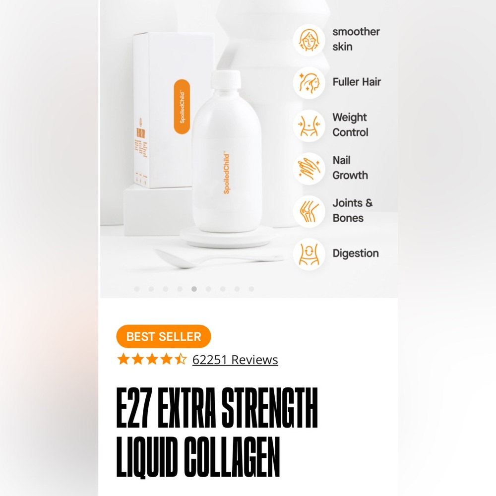 Spoiled Child liquid collagen New in Original box, with free shot glass.